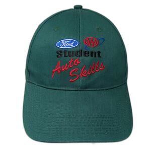 Head To Toe Baseball Cap Green Red OS Ford AAA Student Auto Skills Cotton Hat
